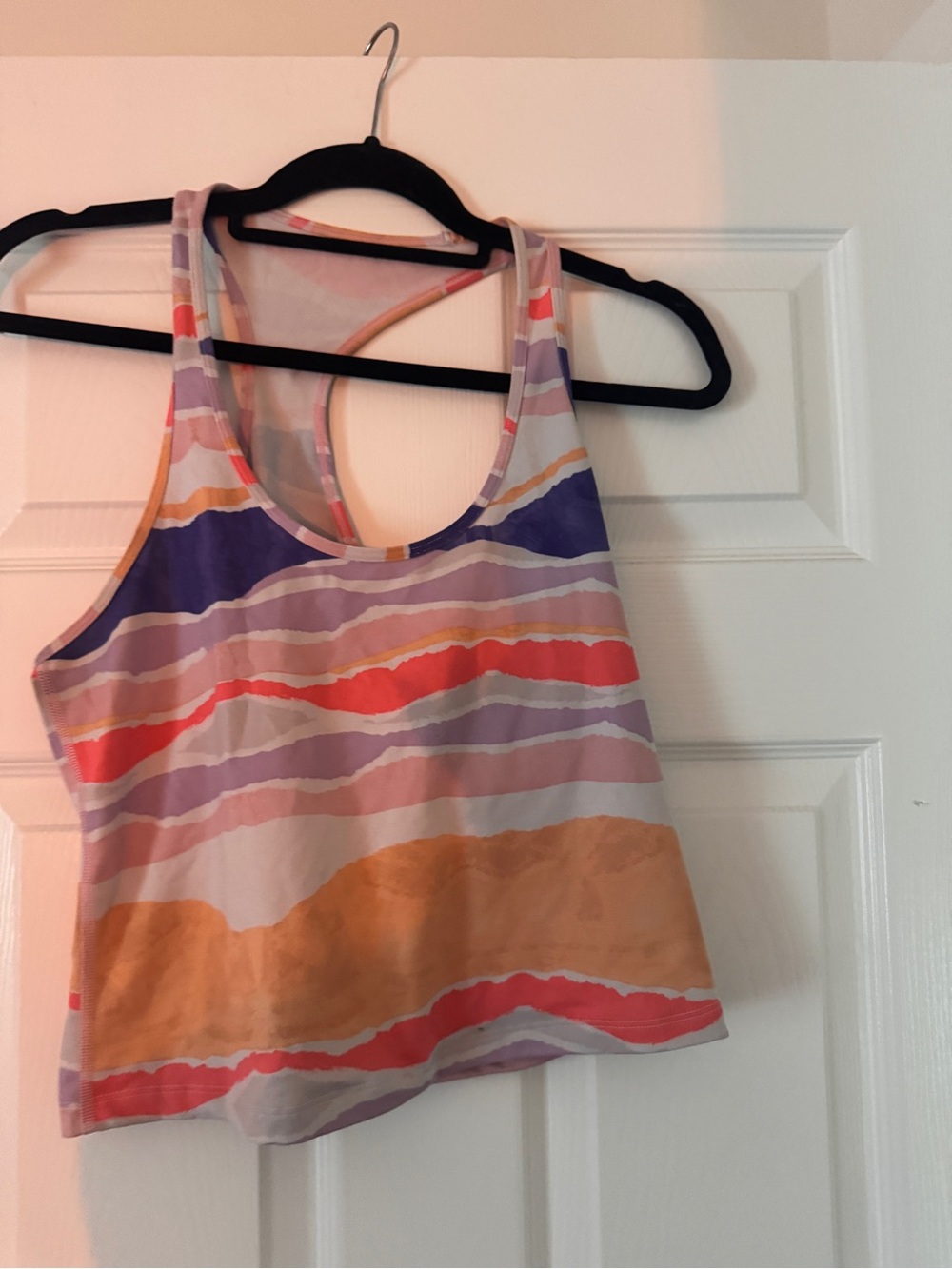Lululemon Striped Multicolor Cropped Tank Top - Pink, Purple, Orange